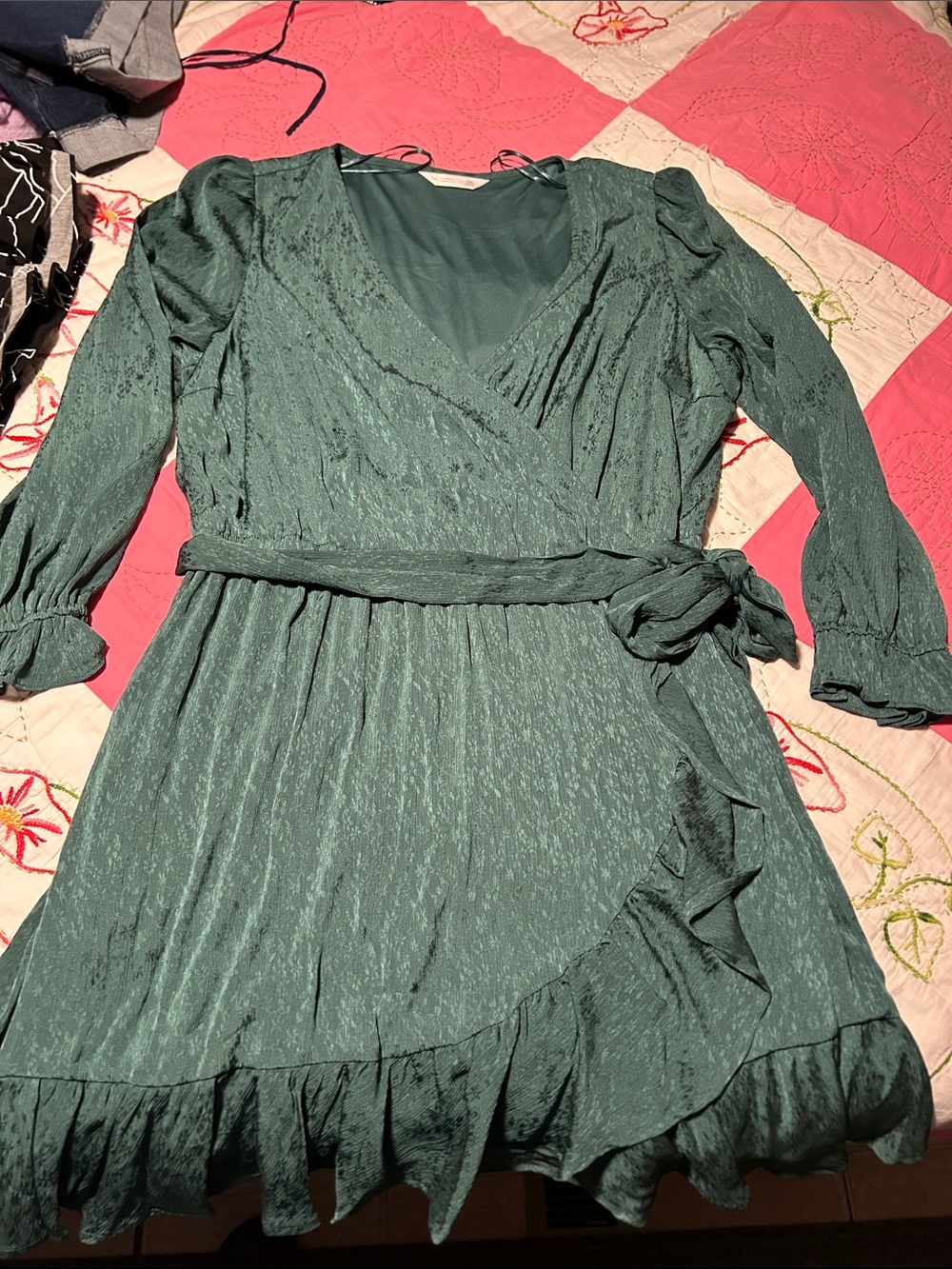 LC Lauren Conrad Emerald Green Wrap Dress